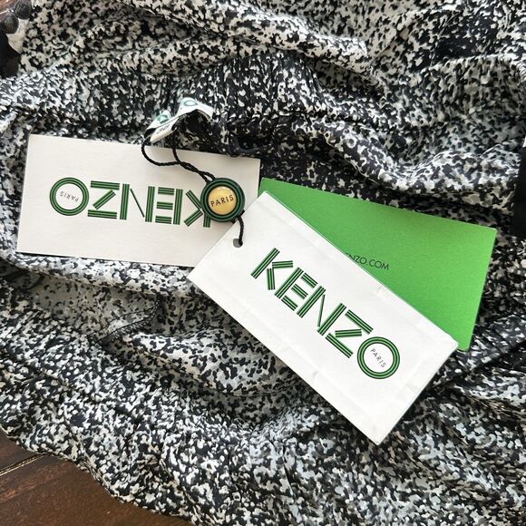 KENZO Paris Sand Silk Anthracite black and white speck Size 38 US 6 - Picture 4 of 12